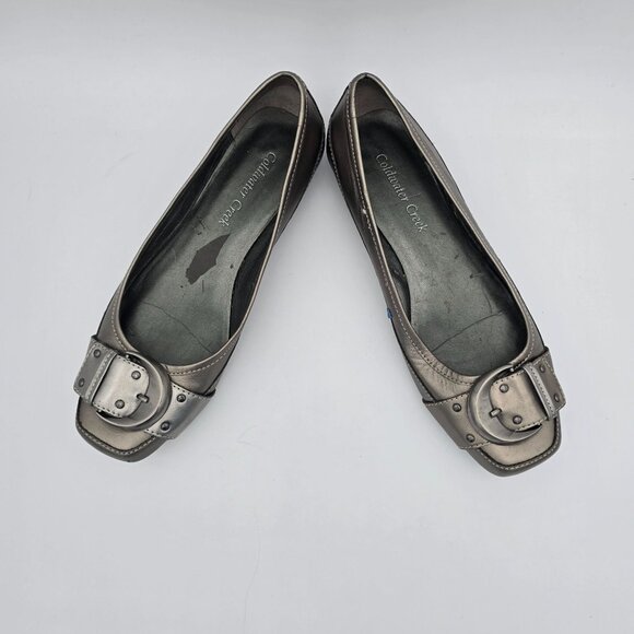 Coldwater Creek Womens Silver Metallic Flats With Buckle Size 7.5 - Picture 7 of 9